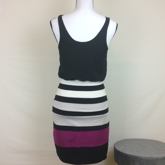 Express Women's Stripe Banded Mini Cocktail Dress - Picture 4 of 5